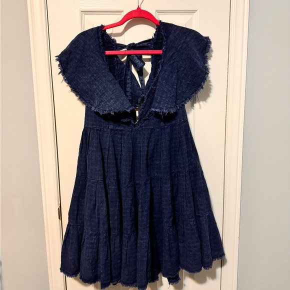 free people v neck flutter sleeve mini dress in medium - Picture 2 of 7